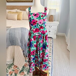Vintage Floral Sleeveless Dress 13/14